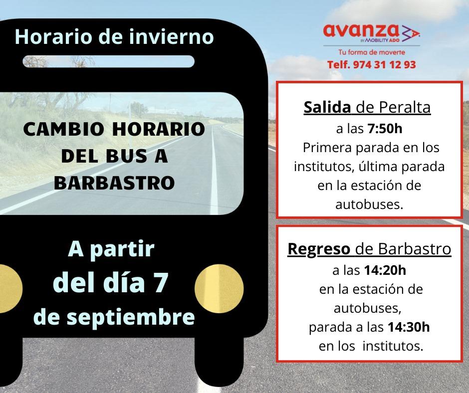 Imagen Autobús Peralta de Alcofea - Barbastro - Horario