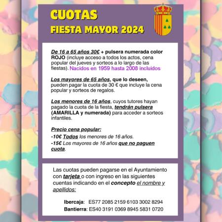 Imagen Cuota fiestas Peralta, 2024.