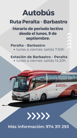 Imagen Autobús Peralta - Barbastro. Cambio de horario.