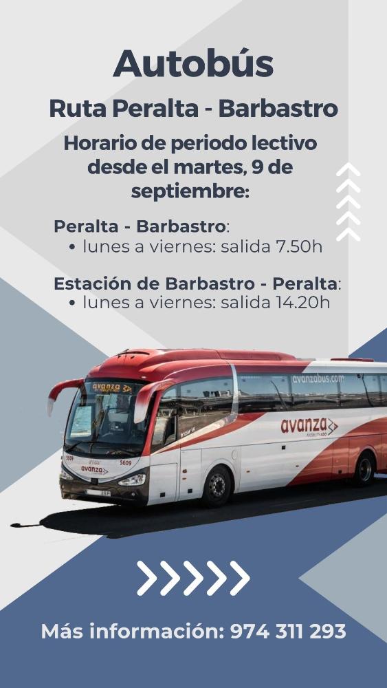 Imagen Cambio de horario de autobús a Barbastro, 2025.